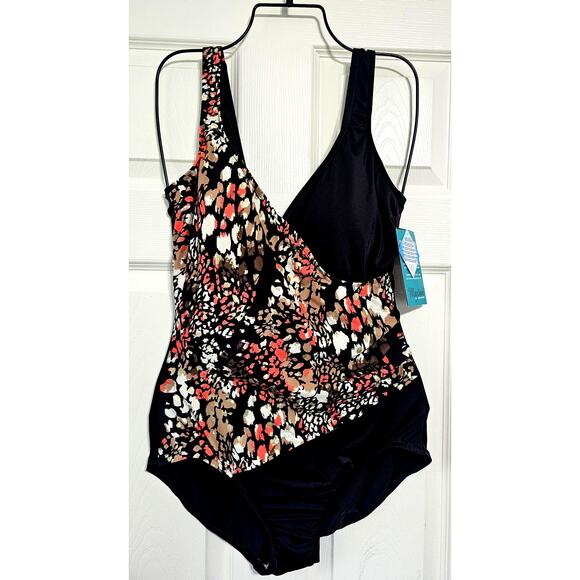Maxine of Hollywood One Piece Swimsuit Instant Minimizer NWT, Sz 12 - Picture 1 of 10